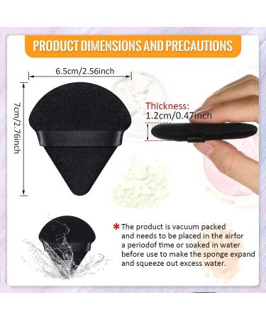 100pcs Black Triangle Powder Puffs - Soft Makeup Sponge for Loose Mineral Body Powder - Velour Cosmetic Foundation Tools - Buy Online on SooperMarket.com