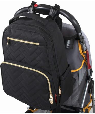 Fisher Price Diaper Bag Backpack - Signature Collection  with Cell Phone and Tablet Pockets and Stroller Clips (Black) - Buy Online on SooperMarket.com