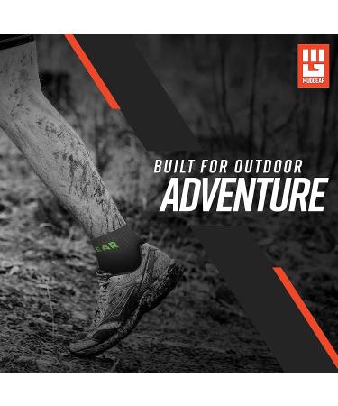 MudGear Quarter Length Trail Running Socks 2-Pack - Men and Women - Gray/Green - Medium - Perfect for Running, Hiking, Cycling and More - Buy Online on SooperMarket.com