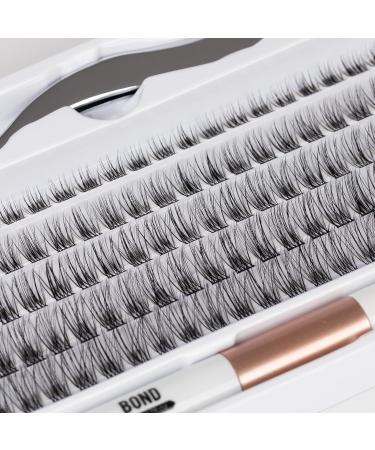 Individual Lashes Kit with 120 Cluster Lashes, Tweezers, Lash Bond, and Seal - C/D Curl Mix 10-16mm Length - OP20 - Buy Online on SooperMarket.com