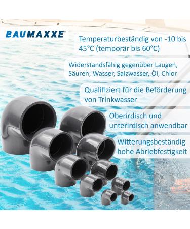 PVC Angle Sleeve 90 | 40mm | 1 1/4 Inch | Adhesive Muffle | PVC Tube Sleeve with 2 Connections | Pipe Connection Piece | PVC Fitting | BM_083 - International Shipping Available - Buy Online on SooperMarket.com
