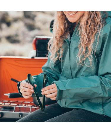 MAGWARE Magnetic Camping Utensils Set - Portable Metal Travel Flatware with Case | Camping Cutlery Set with Knife, Fork & Spoon | Reusable Utensils for Camping, Picnic, Office & Kid's Lunchbox - Green - Buy Online on SooperMarket.com