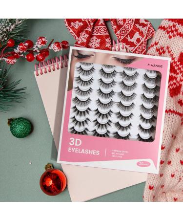 MAANGE 3D Faux Mink Eyelashes Set - 20 Pairs Reusable, Handmade, Natural & Dramatic Styles - Buy Online on SooperMarket.com