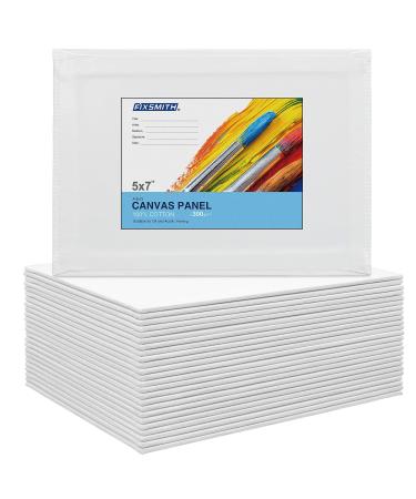 FIXSMITH Painting Canvas Panel Boards - 5x7 Inch Art Canvas 24 Pack Mini Canvases Primed Canvas Panels 100% Cotton Acid Free Professional Quality Artist Canvas Board for Hobby Painters Students & Kids 5x7-24 Pack