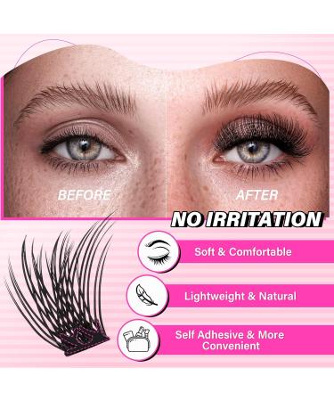 PRO Self Adhesive Eyelashes Kit - 120pcs Press On Lashes Lash Fixative & Remover Easy Home Application | Velvety D-10-18mix Eyelash Extension Set - Buy Online on SooperMarket.com