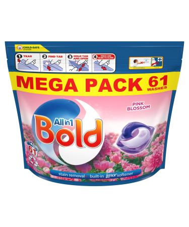 Bold All-in-1 PODS Washing Liquid Capsules 61 Washes Pink Blossom