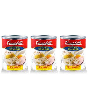 Campbell's Country Style Sausage Gravy Breakfast Gravy 3 Pack  13.8oz Canned Breakfast Sausage Gravy For Eggs Biscuits Toast And More (Campbell's Gravy)