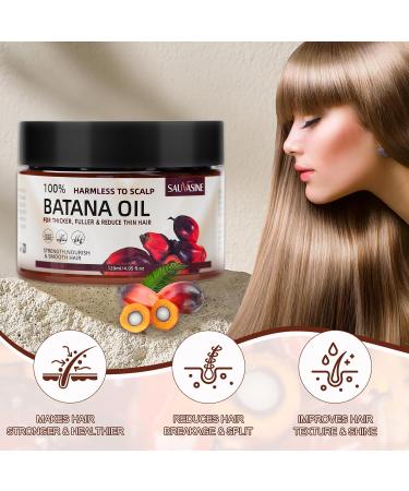 Hair Oil for Men & Women | Batana Oil for Hair Growth | Organic Nourishing & Moisturizing Formula for Thicker & Smoother Hair (4.05 Fl Oz - Buy Online on SooperMarket.com