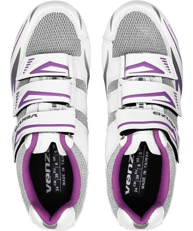 Venzo Women's Road Cycling Shoes - 3 Strap Design - Compatible with Peloton, Shimano SPD, Look ARC Delta - Includes Peloton Cleats - Size 5.5 - Buy Online on SooperMarket.com