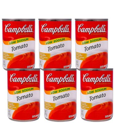 Campbell's Tomato Soup Less Sodium, Condensed, 10.75 oz Can, Pack of 6