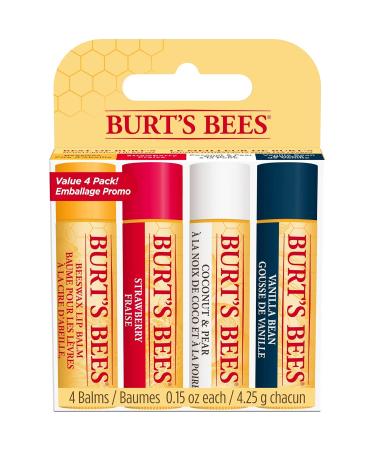 Burt's Bees 100% Natural Moisturizing Lip Balm 4-Pack Gift Set | Natural Lip Balms Bundle - Buy Online on SooperMarket.com