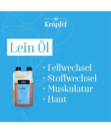 Kr p l Premium Linseed Oil for Animals - 1000ml Omega 3 Dietary Supplement for Horses Dogs & Cats - High-Quality Cold-Pressed Flax Seed Oil - Made in Austria - Buy Online on SooperMarket.com