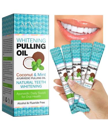 Pulling Oil Coconut Travel Mouthwash 20Pack Fresh Breather Mild Mint Oil Pulling Natural Coconut Oil Pulling for Teeth Whitening and Healthier Gum 0.6 ml (Pack of 20)