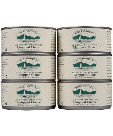Bar Harbor All Natural Chopped Clams 6.5 oz Cans 6 pk - Premium Seafood Delivered to Your Doorstep - Buy Online on SooperMarket.com