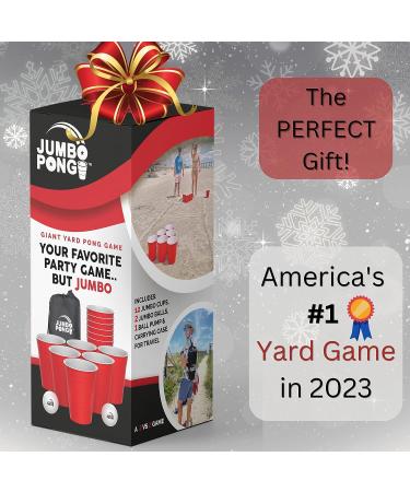 Giant Yard Pong Game - Jumbo Size for Outdoor Fun - Durable Cups, Ball & Pump - Perfect for Lawn, Backyard, Camping, Tailgating - Buy Online on SooperMarket.com