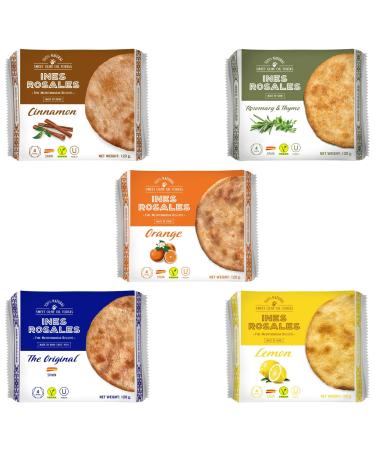 Ines Rosales Sweet & Savoury Olive Oil Tortas Pick N Mix - Choose From 5 Flavours | Original Orange Rosemary & Thyme Lemon Cinnamon Spanish Tortas-Snacks 120g - Pack of 2 120 g (Pack of 2)