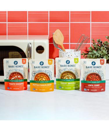 Bare Bones Tomato Chickpea Plant Based Soup 10 oz Pack of 8 - Vegan, Gluten Free, Non-GMO, Ready-to-Eat in 90 Seconds - Buy Online on SooperMarket.com