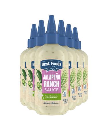 Best Foods Spread and Dressing For Burgers, Sandwiches, Salads and more Jalapeno Ranch Drizzle Sauce Squeeze Bottle 9 oz, Pack of 6 9 Ounce (Pack of 6) Jalepeno Ranch