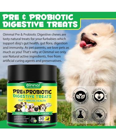Probiotics for Dogs 30 Chews Pre & Probiotic Digestive Treats for Dogs Support Gut & Digestive Health Sensitive Tums Anal Glands & Bum Scooting Loose Stools Seasonal Allergies Itchy Skin - Buy Online on SooperMarket.com