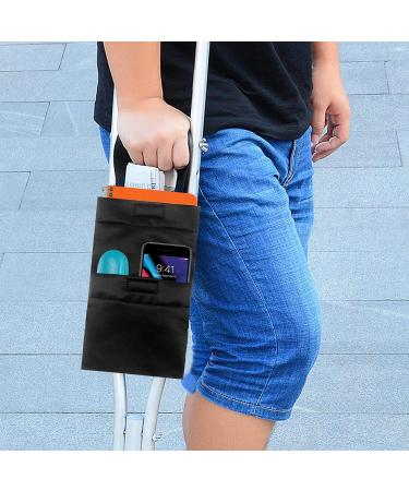 BUKISA Crutch Pouch Bag Crutch Accessories Bag for Water Bottle - Water-Resistant Pocket Organizer with Drink Holder Pouch for Crutches Phones Keys Pens Water Bottles - Buy Online on SooperMarket.com