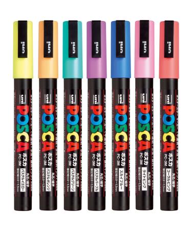 Uni Posca Paint Marker Pen  Fine Point  Set of 7 Natural Color (PC-3M 7C) Original Version Set of 7 colors Single Item