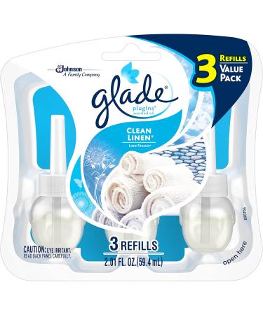 Glade PlugIns Refills Air Freshener Starter Kit - Clean Linen Scent 6 Refills & 2 Warmers - Essential Oils for Home & Bathroom - Buy Online on SooperMarket.com