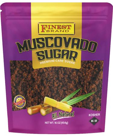 Dark Muscovado Sugar 1 lb - Kosher, Product of Mauritius | 16oz