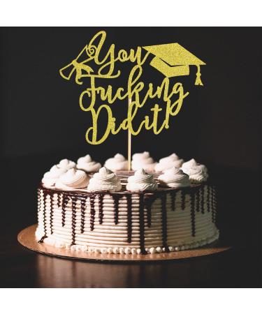 Arthsdite 1Pc You Did It Cake Topper/Class of 2024 Cake Decorations/Congrats Grad Graduation Party Decorations - Gold Glitter Gold You Did It Cake Topper - Buy Online on SooperMarket.com