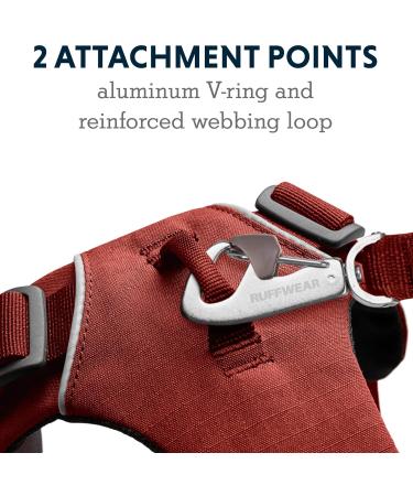 RUFFWEAR Front Range Dog Harness - Reflective Padded Anti-Pull Chest Strap Red Clay - XXS Size for Small Dogs - Buy Online on SooperMarket.com
