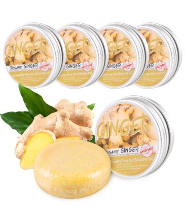 Zoreni 5 Pack Ginger Hair Regrowth Shampoo Bar Anti Hair Loss Ginger Shampoo Soap Natural Organic Ginger Shampoo Bar Promotes Hair Growth Anti-dandruff and Anti-itching Ginger Bar Soap 2.12 Fl Oz (Pack of 5)