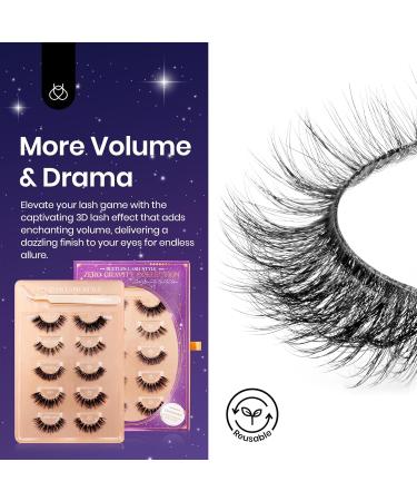 Buy Beetles Easy Lashes Zero Gravity Collection | 5 Pairs Wispy Fluffy Faux Eyelashes & Tweezers - Super Natural 3D Effect for Women - Buy Online on SooperMarket.com