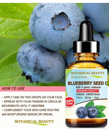 Buy 100% Pure Blueberry Seed Oil - Natural Virgin Unrefined Cold Pressed for Face Skin Body & Hair - Anti-Aging - 30ml - Buy Online on SooperMarket.com