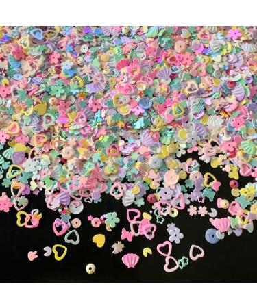 Nail Art Glitter Sequins About 50g Multi-Shaped Mix Colorful Nail Flakes for Nail Art Shining Glitter Flakes for Women Girls Nail Design Decoration DIY Crafting