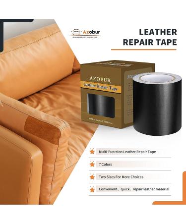 Azobur Leather Repair Tape Patch Adhesive for Sofas, Car Seats, Handbags, Jackets - Black 2.4''x15' - Buy Online on SooperMarket.com