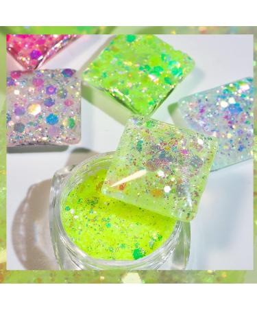 6 Box Nail Sequins Fine Glitter for Acrylic & Resin Nails - Holographic & Chunky Glitters (Pattern 4) - Buy Online on SooperMarket.com