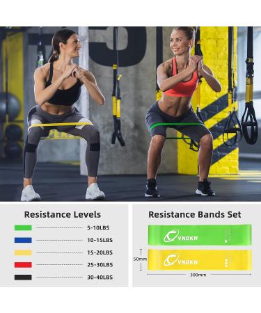 Set of 5 Resistance Loop Exercise Bands for Home Gym Workouts - Elastic Workout Bands for Strength Training - Fitness Accessories for Women and Men - Buy Online on SooperMarket.com