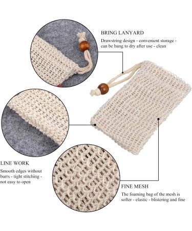 Vtrem Sisal Soap Saver Bags - 5 Pack Natural Exfoliating Pouches for Bar Soap | Soft Mesh Net Drawstring for Shower & Drying - Buy Online on SooperMarket.com