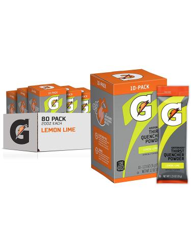 Gatorade Thirst Quencher Powder, Lemon Lime, 12 Oz( Pack of 8) Lemon Lime 1.23 Ounce (Pack of 80)
