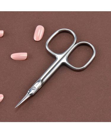 JARVISTAR Extra Fine Small Nail Scissors - Stainless Steel Cuticle Manicure Pedicure Grooming Tool for Women - Fingernail, Toenail, Eyelash, Eyebrow, Dry Skin - Curved Blade 3.66 Inch - Buy Online on SooperMarket.com