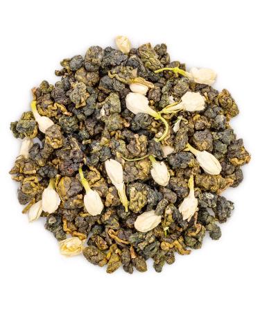 Oriarm 100g / 3.53oz Taiwan Oolong Green Tea with Jasmine Flowers - Jasmine Oolong Tea Loose Leaf - Alishan High Mountain Tea Wulong Jasmine Flavored - Pleasant Aroma Naturally Processed Jasmine Oolong Tea 100g