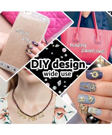 52 Pieces Delicate Style Alphabet Nail Stud Stickers - Rhinestone Letter Charms for Women and Girls Nail Decoration - English Nail Accessories Salon - Buy Online on SooperMarket.com