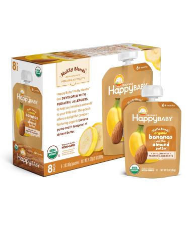 Happy Family Organics Happy Baby Nutty Blends 6+ Months Organic Bananas with 1/2 tsp Almond Butter 3 oz (85 g)