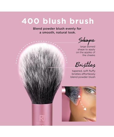 Real Techniques Everyday Essentials 6-Piece Makeup Brush Set with 2 Sponge Blenders - Multiuse Brushes for Eyeshadow, Foundation, Blush, Highlighter, and Concealer - Buy Online on SooperMarket.com