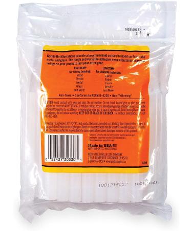 Gorilla Hot Glue Sticks  Full Size  4" Long x .43" Diameter  30 Count  Clear  (Pack of 2) - Buy Online on SooperMarket.com