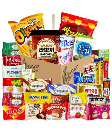 Journey of Asia Korean Snack Box 36 Count Care Package Individually Wrapped Essentials Packs of Candy, Snacks, Chips, Cookies, Treats for Friends, Family, Kids, Children, Teens, College Students, Adult, Senior, and Military by Seconde Nature