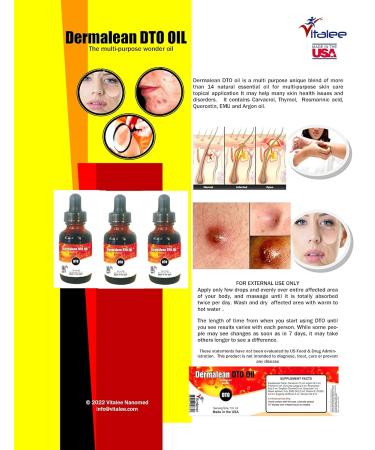 Vitalee Nanomed Dermalean DTO- Skin Relief Oil (30 ml) - Buy Online on SooperMarket.com
