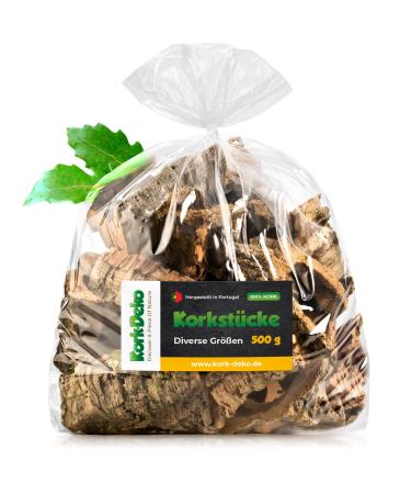 Kork-Deko Cork Bark Pieces I Aquarium Terrarium Decoration I Sachet 500g | Cleaned and disinfected