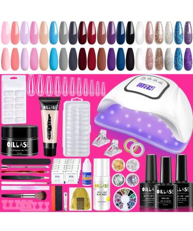 20 Colors Gel Nail Polish Kit with UV Light Starter Kit  3 Styles Nail Extension  Poly Extension Gel  Builder Gel  Nail Tips  Nail Polish Sets for Women  Gel Nail Polish Set with Top and Base Coat gel polish set 1