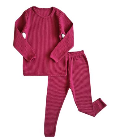 DreamBuy 20 Colours Ribbed Pyjama/Tracksuit/Loungewear Unisex Boys And Girls Pyjamas Baby Clothes Pyjamas For Women And Mens Pyjamas 2-3 Years Claret Red