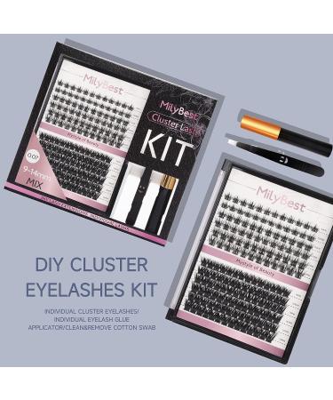 MilyBest DIY Lash Extension Kit: 156Pcs Individual Lash Extensions for Easy At-Home Application - Reusable Soft False Eyelashes for Natural Look - Faux Mink Cluster Lashes (MIX-10-16mm) - Buy Online on SooperMarket.com